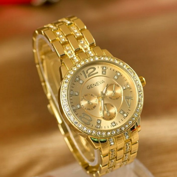 Geneva Accessories - Gold Tone Geneva Watch